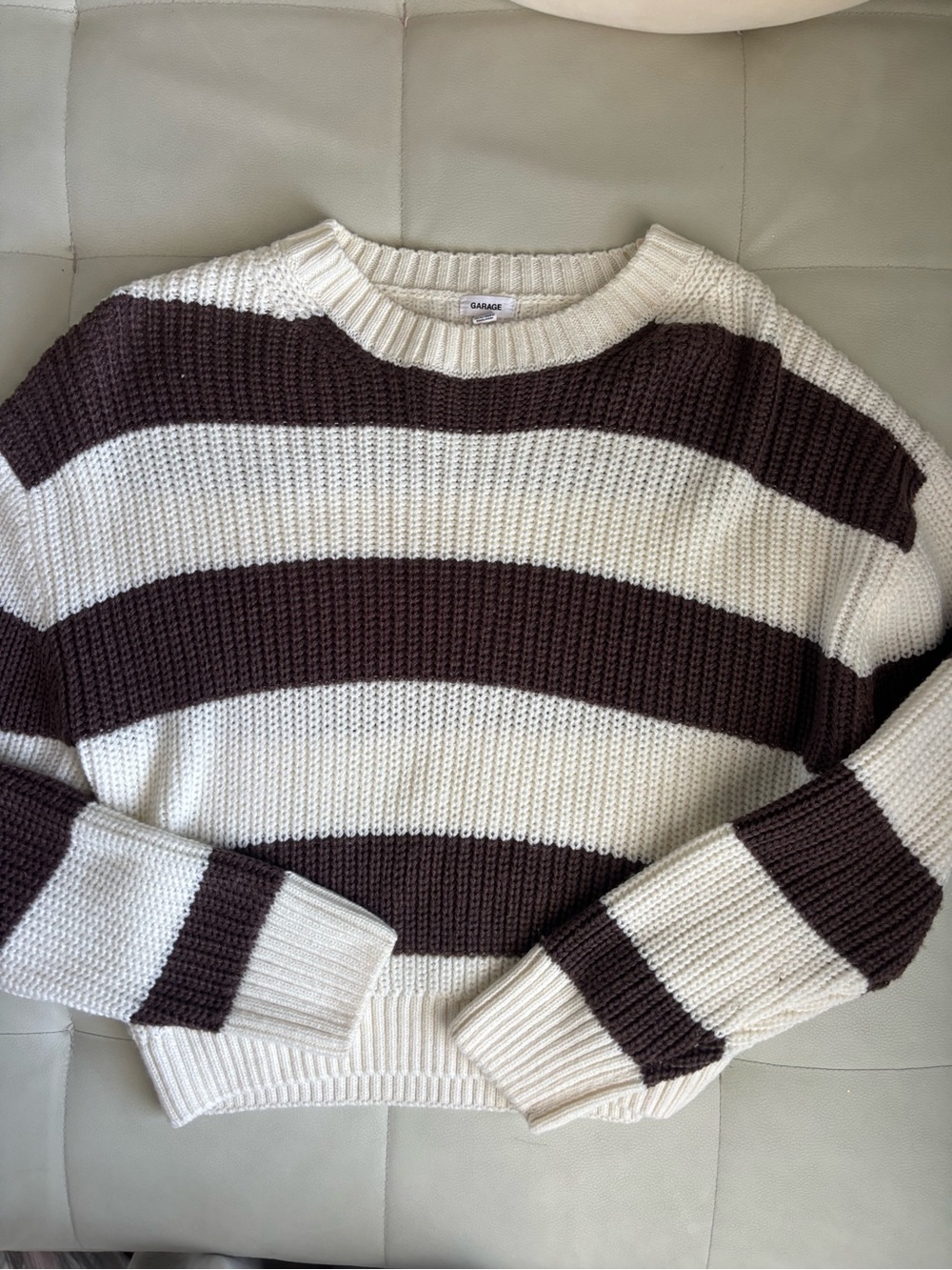 Garage Cream and Brown Striped Sweater